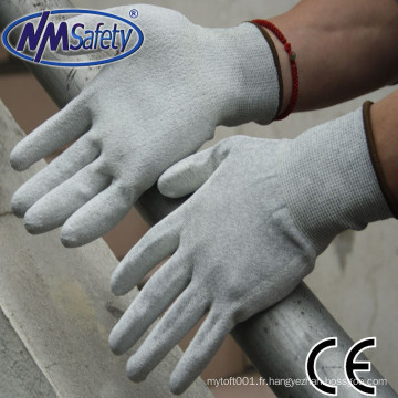 NMSAFETY en388 anti-statique sécurité pu enduit de gants en nylon